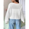 BLUEMING Women Tie Front Oversized Cardigan Bell Sleeve Knit Cropped Cardigan Crochet Bolero Shrug Sweater - 2 of 4