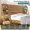AMERLIFE Bed with Wide Headboard, 4-Tier Bookshelves, Charging Station & 2 Drawers - 2 of 4
