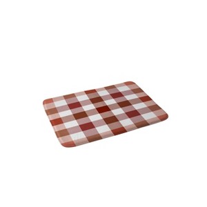Deny Designs 21"x34" Lisa Argyropoulos Harvest Plaid Terracotta Memory Foam Bath Rug Red : Microfiber, Machine Washable, Non-Slip Backing - 1 of 3