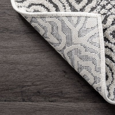 Reversible Gray Synthetic Moroccan Area Rug 62"x26"