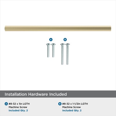 Golden Champagne Modern Bar Cabinet Pull with Mounting Hardware