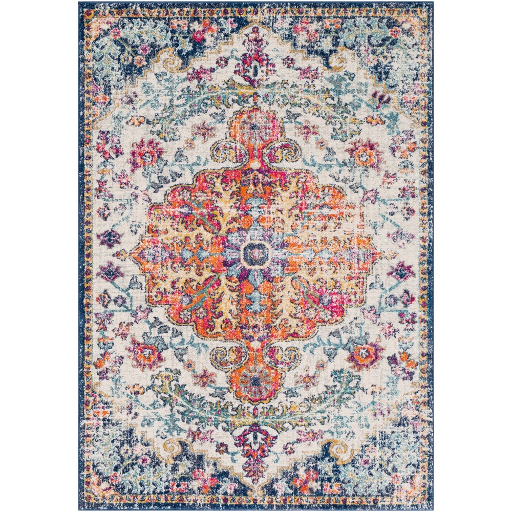 Photos - Area Rug Livabliss 3'11"x5'7" Abby Traditional Rugs Aqua: Medium Pile, Stain & Fade-Resistant, Indoor Use