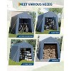 Acekool 7x15 FT Outdoor Storage Shed with Roll-Up Zipper Doors, Ventilated Mesh Windows, Heavy Duty Waterproof Tarp for Bikes & Tools - 3 of 4