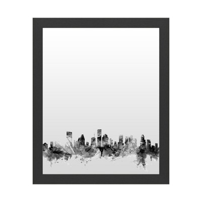 Trademark Fine Art Dry Erase Marker Board with Printed Artwork - Michael Tompsett 'Houston Texas Skyline B&W' White Board