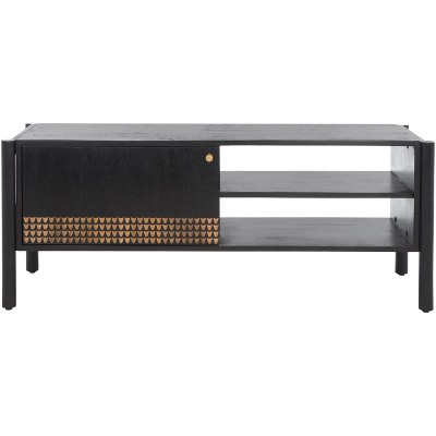 Errington 2 Shelf Media Stand - Black/Natural - Safavieh