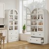 Coolmee 71 Inch Tall Arched Bookcase Cabinet, Wood Bookshelf with Doors & Drawers, Large Display Cabinet with Storage for Office Living Room - 4 of 4