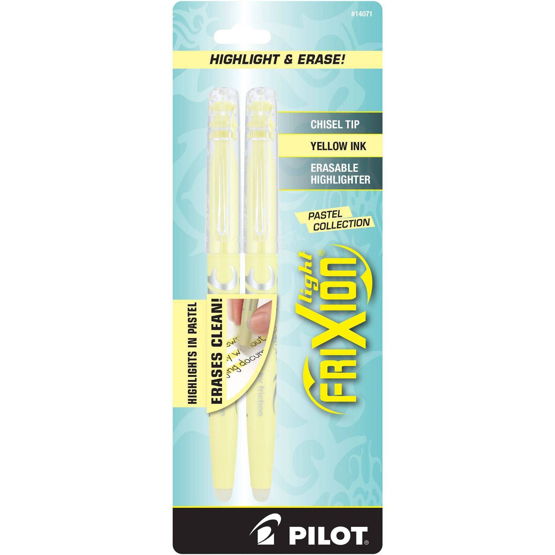 Pilot 2pk FriXion Light Pastel Erasable Highlighter Chisel Tip Yellow Ink
