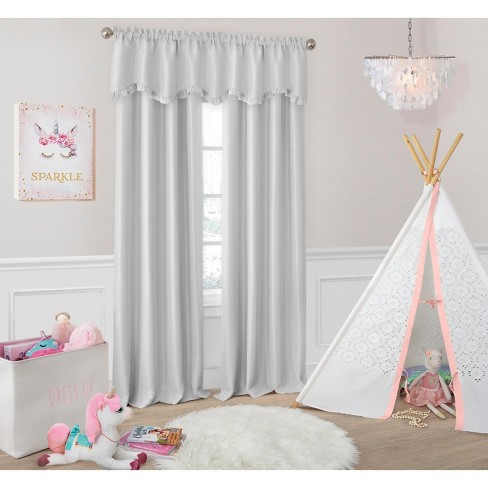 Pink Gray Butterfly Wings Nursery Window Curtians Baby Girl Bedroom Decor, Blackout Room online Darkening Sheer Drapery Panels