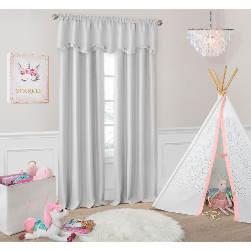 Adaline Nursery and Kids Room Darkening Single Window Curtain - Elrene Home Fashions, 1 of 5