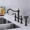 DOMETOUR Dual Handles Kitchen Faucet With Pull-Out Side Spray in - 4 of 4