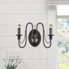 PAKOKULA 2-Light Vintage Black Candle Style Double Wall Sconce - 3 of 4