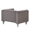 Modern Comfy Fabric Upholstered Sofa Chair,Wooden Legs Button Tufted Backrest Sofa,Padded Lounge Arm Chair for Living Room,Bedroom-Coolbibila - 4 of 4
