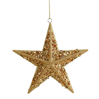 Northlight 5.5" Gold Star Shaped Glittered Christmas Ornament