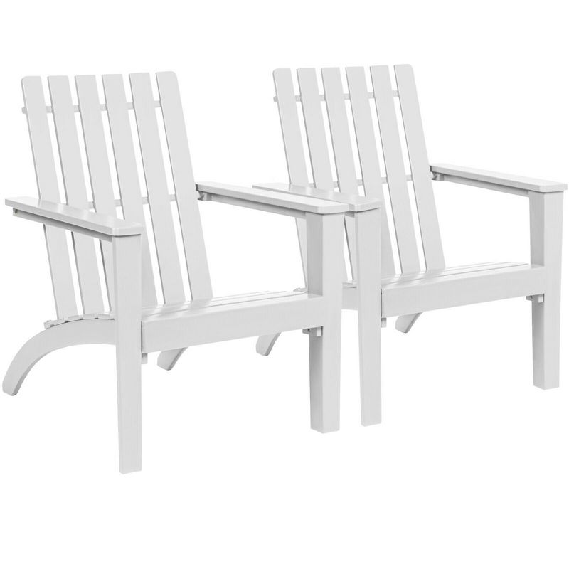 Costway Outdoor Wooden Adirondack Chair Patio Lounge Chair w/ Armrest, 1 of 7