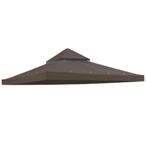 Yescom 137"x137" Gazebo Top Replacement for 2Tier Fit for Y005115T10 Gazebo Cover Patio Garden Outdoor Party Yard Coffee - 1 of 4