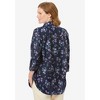 Woman Within Plus Size Three-Quarter Sleeve Peachskin Button Front Shirt - 3 of 4