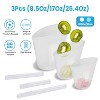 NewHome"3Pcs Reusable Silicone Food Storage Bags Leakproof, Microwave & Dishwasher Safe, Eco-Friendly"Blue White - 3 of 4