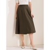INSPIRE CHIC Women's High Waist Office Work Midi Flared Pleated A-Line Skirts - 3 of 4
