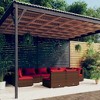 vidaXL Garden Lounge Set Brown PE rattan, powder-coated steel, plastic - 2 of 4