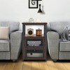 Tangkula 2PCS Side End Table Nightstands w/ 2 Open shelves & 2 Flip Drawers Rustic Brown - 2 of 4