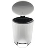 Home Mart Goods 10" Tall White Step Garbage Can with Removable Inner Bucket, Soft-Close Metal Waste Basket with Foot Pedal - 4 of 4