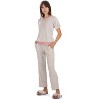 Memoi Women's Bamboo-Blend Spa Terry Matching Top and Pants Set Gray XS - 2 of 4