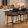 Bar Stools Set of 4/2 with Armrests, Metal Counter Height Bar Stools Set with Upholstered Seat, Footrest & Soft Back - 2 of 4