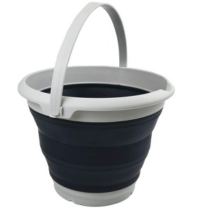 SAMMART Collapsible Plastic Bucket - Foldable Tub - Portable Space Saving Outdoor Container (Grey/Slate Grey, 8.5L Round) - 1 of 4