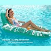 Jasonwell Inflatable Pool Float for Adults, Lounger Raft with Cup Holders, Floating Chair for Pool, Lake & Beach, Tropical Green - 4 of 4