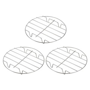 Unique Bargains Stainless Steel Wire Round Cooking Rack for Roasting Baking 3 Pcs - 1 of 4