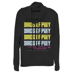 Juniors Womens Birds of Prey Logo Stack Cowl Neck Sweatshirt - 1 of 3