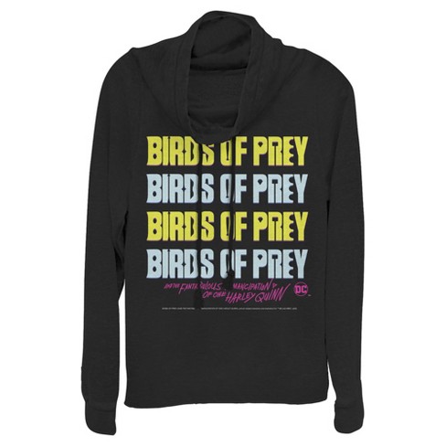 Juniors Womens Birds of Prey Logo Stack Cowl Neck Sweatshirt - image 1 of 3