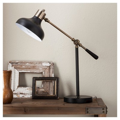 Crosby Schoolhouse Desk Lamp Black - Threshold™: Adjustable Stand, ETL Listed, Metal Shade, No Assembly Required