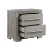 Modern Gray Finish Nightstand with 2x Storage Drawer Contemporary Bedroom Furniture, Gray Tone Handles Bedside Table 1pc - 3 of 4