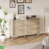 Natural Rattan Dresser for Bedroom 6 Drawer Dresser w/ Gold Metal Handles Farmhouse - 3 of 4