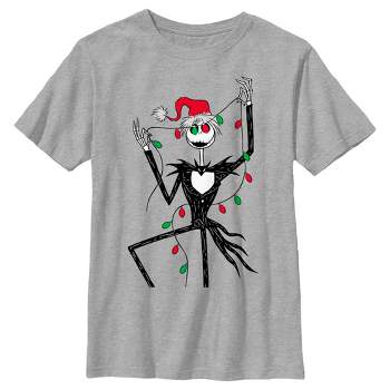 Boy's The Nightmare Before Christmas Jack Christmas Lights T-Shirt