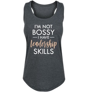 Women's - Instant Message - I'm Not Bossy Leadership Skills Graphic Racerback Tank - 1 of 4