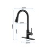 Munora Black Kitchen Faucet with Pull Down Sprayer, Commercial Stainless Steel Single Handle Single Hole Kitchen Sink Faucet - 2 of 4