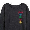 Women's - Marvel - Avengers Logos Lightweight French Terry Wide Neck Long Sleeve Shirt - 2 of 4