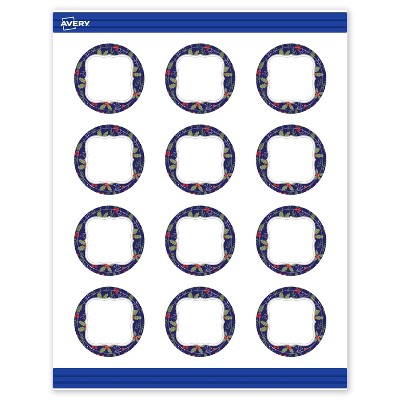 Avery Round Cards, 2" Diameter, Silver-Navy, Matte, 120ct