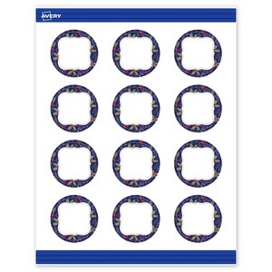 Avery Round Cards, 2" Diameter, Silver-Navy, Matte, 120ct - 1 of 4