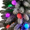 Nearly Natural 3-ft Flocked Highland Fir Artificial Christmas Tree with 127 Bendable Branches and 20 LED Globe Lights in Decorative Planter - 3 of 4
