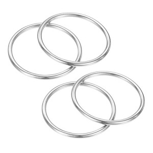 Unique Bargains 316 Stainless Steel Multi-Purpose Welded Heavy Duty O Rings for Crafts Silver - 1 of 4