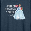Women's - Disney - Full Of Christmas Cheer Cinderella Lightweight French Terry Wide Neck Long Sleeve Shirt - 2 of 4