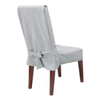 Farmhouse Basketweave Dining Room Chair Slipcover Gray - Sure Fit
