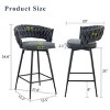 25" Swivel Counter Stools Set of 2 with Cotton Linen Cushions and Metal Frame for Kitchen Island-3irtyhousy - 4 of 4