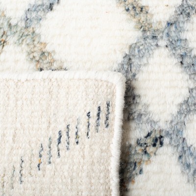 Ivory Hand-Knotted Wool Shag Area Rug, 8' x 10'