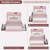2025 New Bed Frame With 2 Flexible Drawers And Bookcase Headboard, Boucle Upholstered Platform Bed For Boys/Girls, Noise-Free, Easy Assembly, No Box - 3 of 4