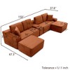 GDFStudio Luvina 150'' 4-Seater Corduroy Upholstered Sectional Sofa with Cup Holders and USB Ports - 3 of 4