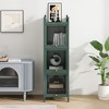 47.24" Modern Three-Door Glass Storage Cabinet with Four-Tier Shelves, Iron Frame, for Living Room, Bathroom, Entryway - 3 of 4